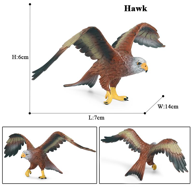 Oenux Wild Bird Animals Forest Night Eagle Condor Figurines PVC Action Figure Garden Decoration Education Miniature Toy Kid Gift