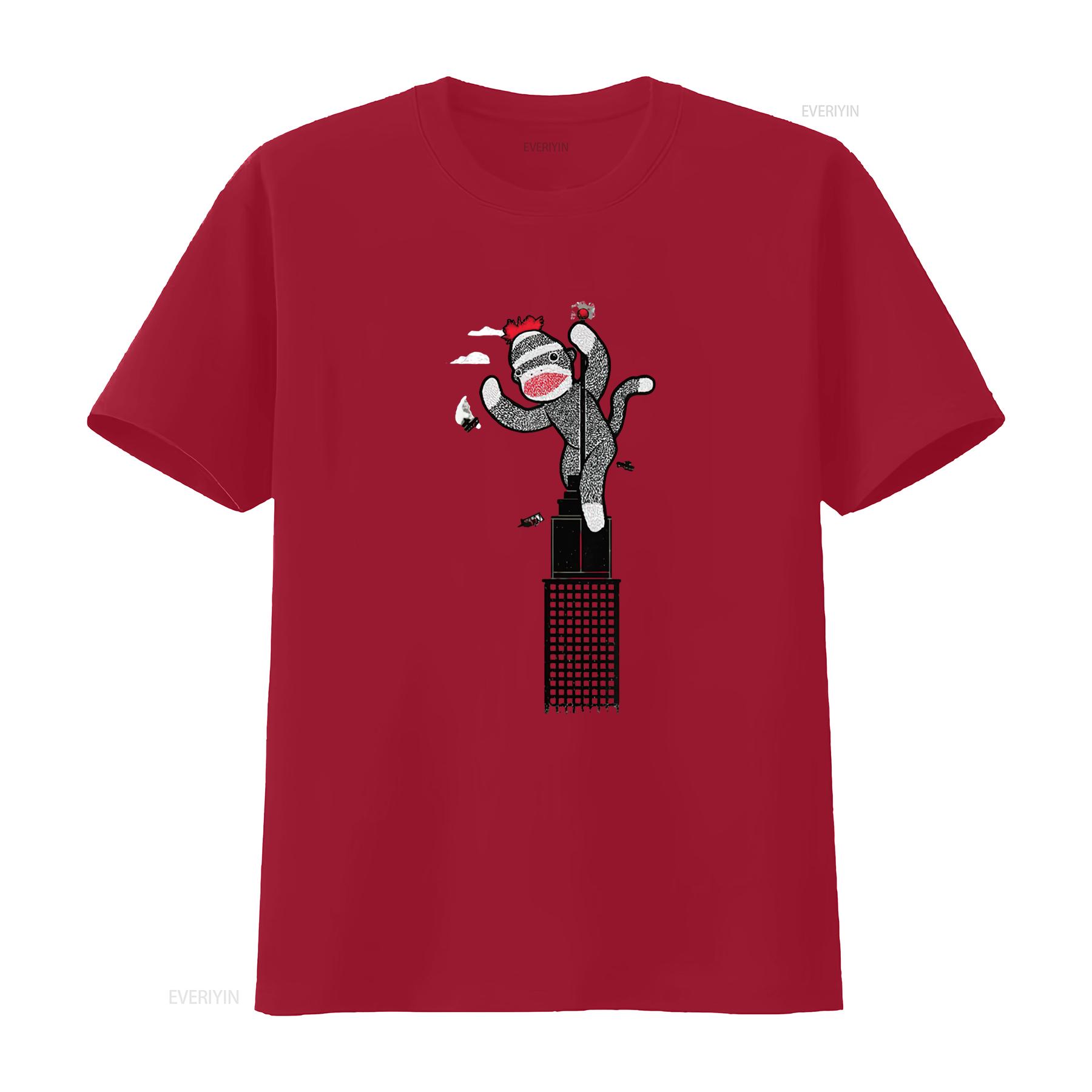 

Cute Sock Monkey T Shirt Womens Toddler Kids Black vintage Washed Comfortable fashion Versatile designer clothes S