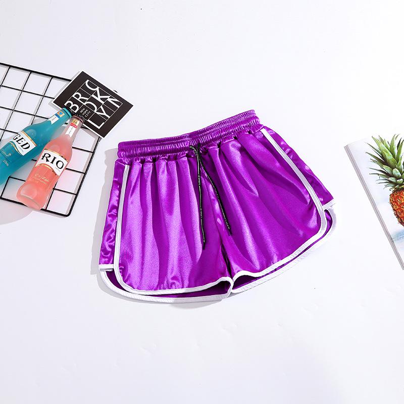 

Women s Korean Style Plus Size Casual Summer Sports Shorts L фиолетовый