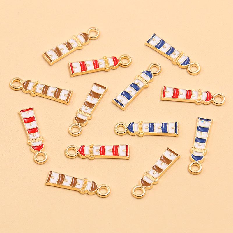 Nautical Series: 5 Alloy Enamel Pendants - Anchor, Lifebuoy, Sailboat for DIY Jewelry