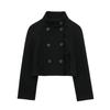 Autumn Women's Street Fashion Double-Breasted Short Woolen Coat