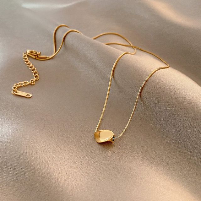 

Ожерелье из нержавеющей стали с витой геометрической подвеской для женщин, модное минималистичное колье-чокер с цепочкой из змеиной кости