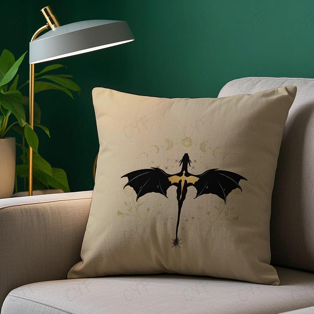 F-Fourth W-Wing Dragon Pillow Case Pillowcase Anti-dustmite Pillow Invisible Zipper Silky Short Plush Sofa Cushion Cover