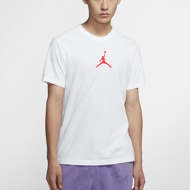 Jordan Jumpman Logo Print Short Sleeve T-Shirt Men Tops White BQ6741-101