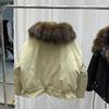 Winter New Natural Fox Fur Collar Short Down Jacket Women's Thickened Warm Loose and Thin Pie Overcome Coat