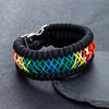 Handmade Paracord Rainbow Weave Survival Bracelet for Men Women Metal Buckle Outdoor Emergency Rope Wristband Couple Jewelry New