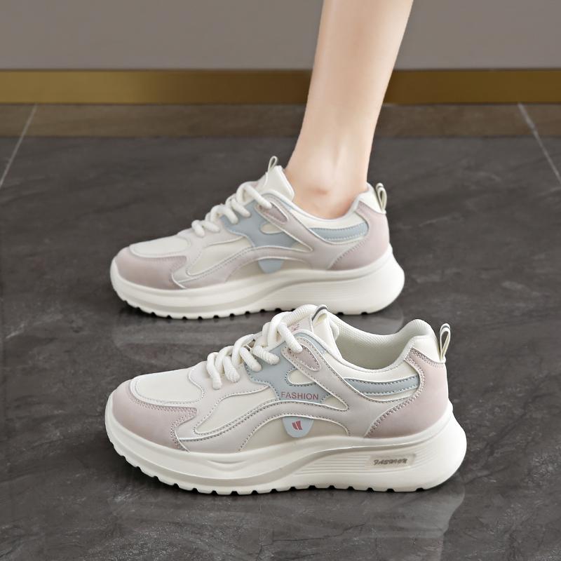 CRLAYDK Lightweight Chunky Sneakers for Women Lace Up Platform Walking Shoes Casual Running Ladies Sports Leather Tennis