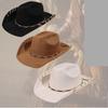 Homburg Top Hat with Exotic Belt Victorian Age Maillard Top Hat Classical Porkpie Hat for Boy Men Adults Maillard