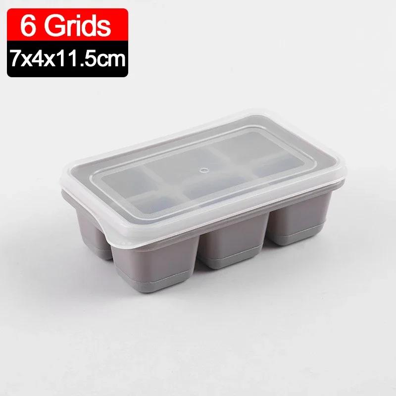 4/6/8Grids Silicone Food Ice Block Mold Reusable Easy-Release Square Shape Ice Molds DIY Household Kitchen Bar Accessories