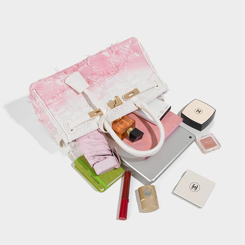 Vintage Denim Handbag for Women 2025 Spring Summer Platinum Light Luxury High-end Fashion Trend Single Shoulder Crossbody Bag for Women