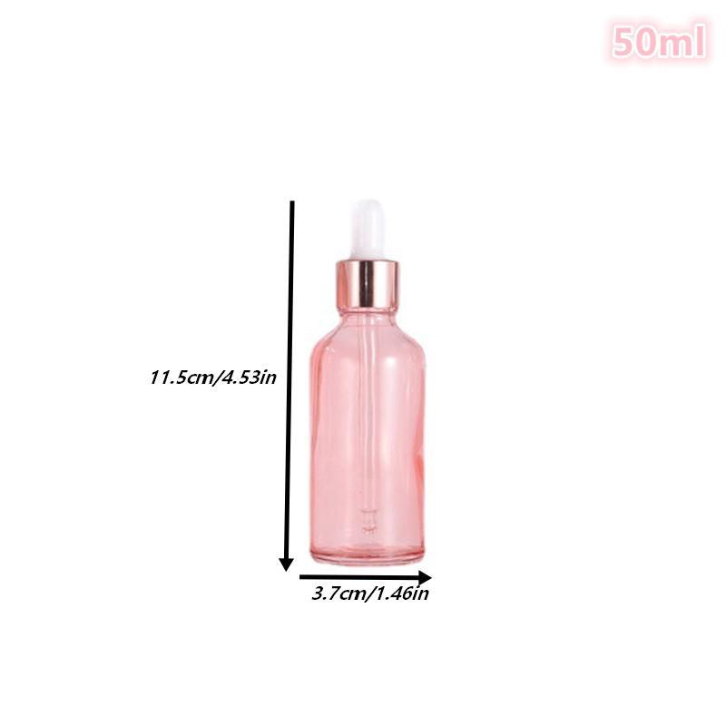 Dropper Bottles Refillable 5-100Ml Rose Gold Lid Cosmetic Container Glass Aromatherapy Liquid For Essential Massage Oil Pipette