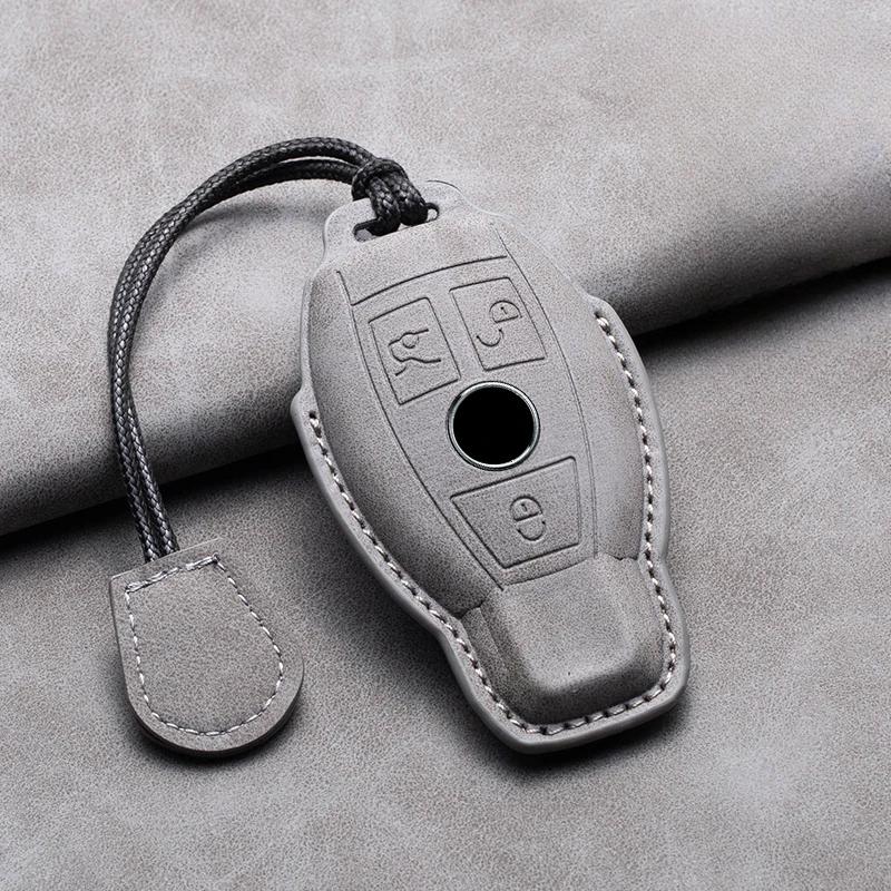 Leather Car Remote Key Case Cover Shell for Mercedes Benz A B C E Class CLS CLA GLS GLA GLK GLC AMG W176 W204 W205 W212 W463