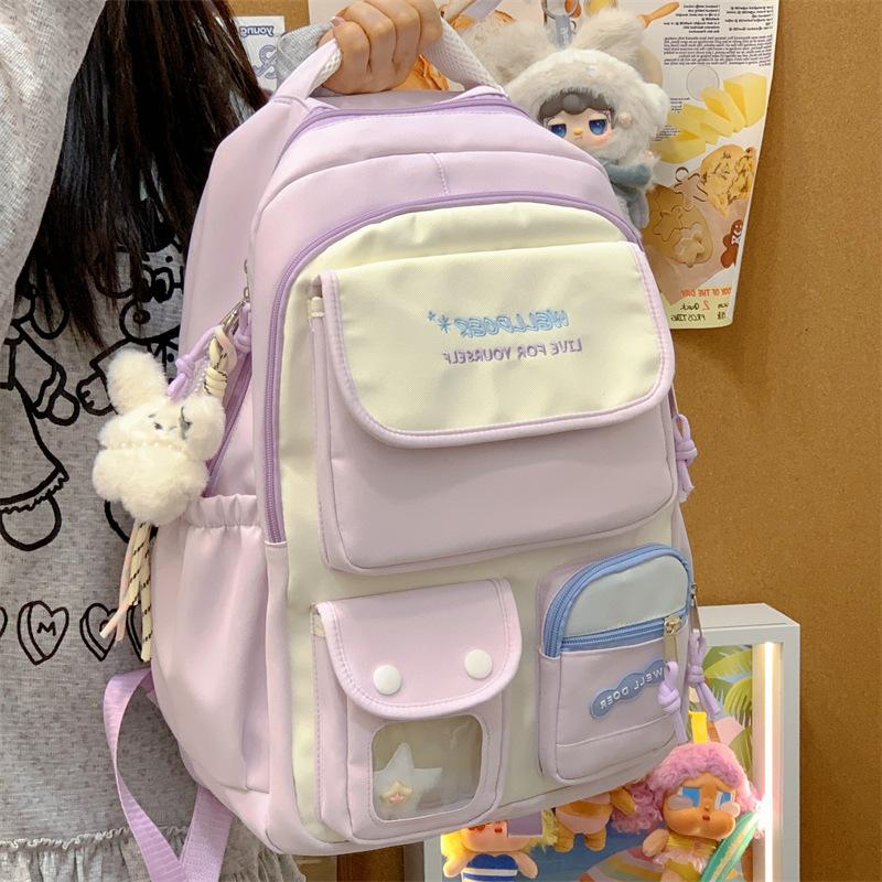 Schoolbag Korean ins College Style Backpack Large Capacity Female Elementary School Students High Value Small Fresh High School Students Versatile
