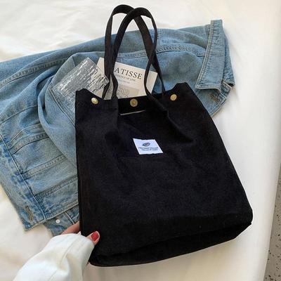 Simple Students Shoulder Bag Soft Corduroy Casual Shopper Tote Women Large Capacity Handbag Ladies Underarm Crossbody Bags