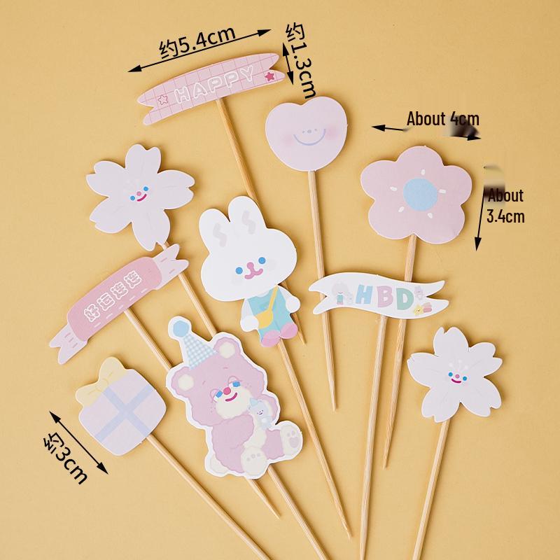 Colorful Macaron Cartoon Birthday Candle Decorations