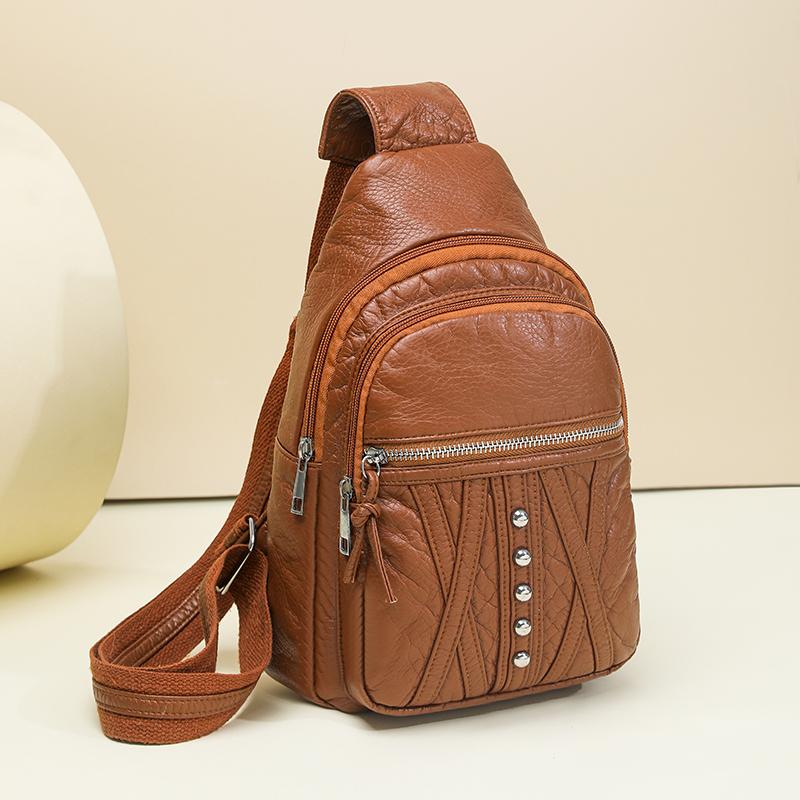 Women's Shoulder Bag PU Chest Bag Lightweight Travel Crossbody Bag