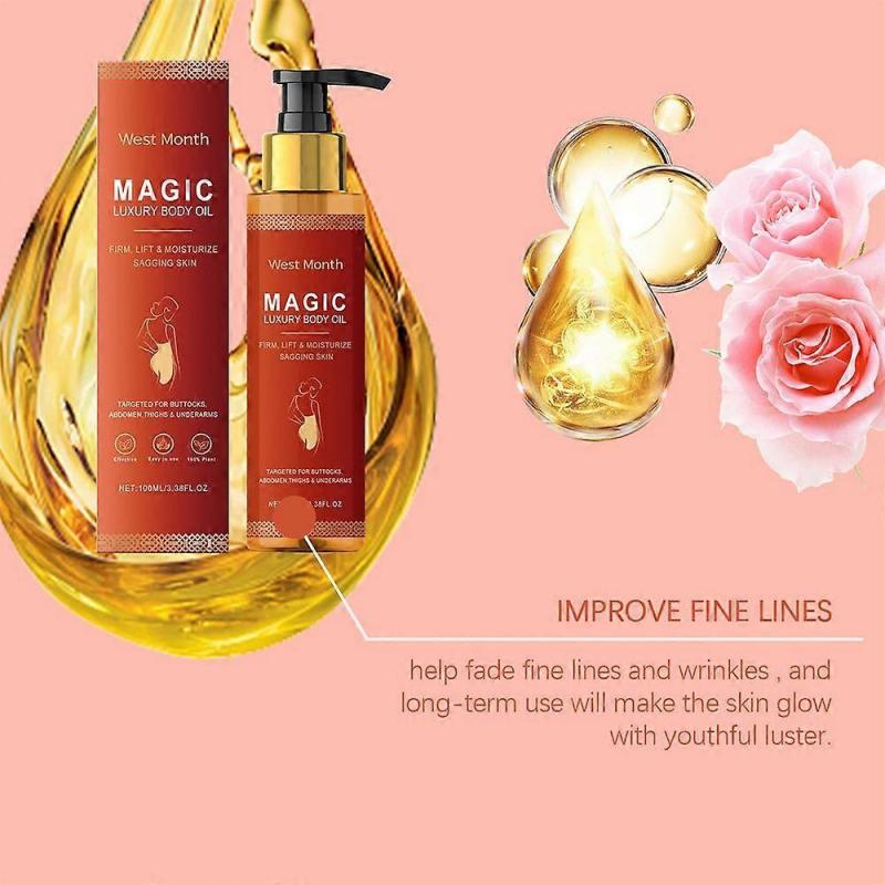 Body Firming Oil 3 Pack, Hydrating & Tightening Skin Oil with Hyaluronic Acid & Vitamin E for Full Body, Arms, Chest, Thighs, Tummy, Postpartum Care