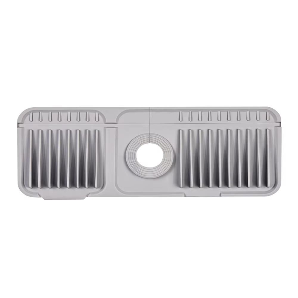 Non Slip Silicone Sink Drying Mat Slope Water Drip Catcher Reusable Countertop Protector  Counter