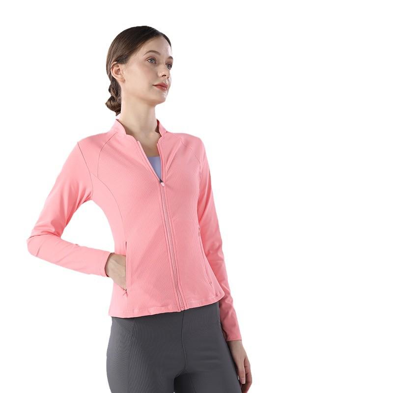 Women's Quick-Dry Long-Sleeve Yoga Jacket with Stand Collar