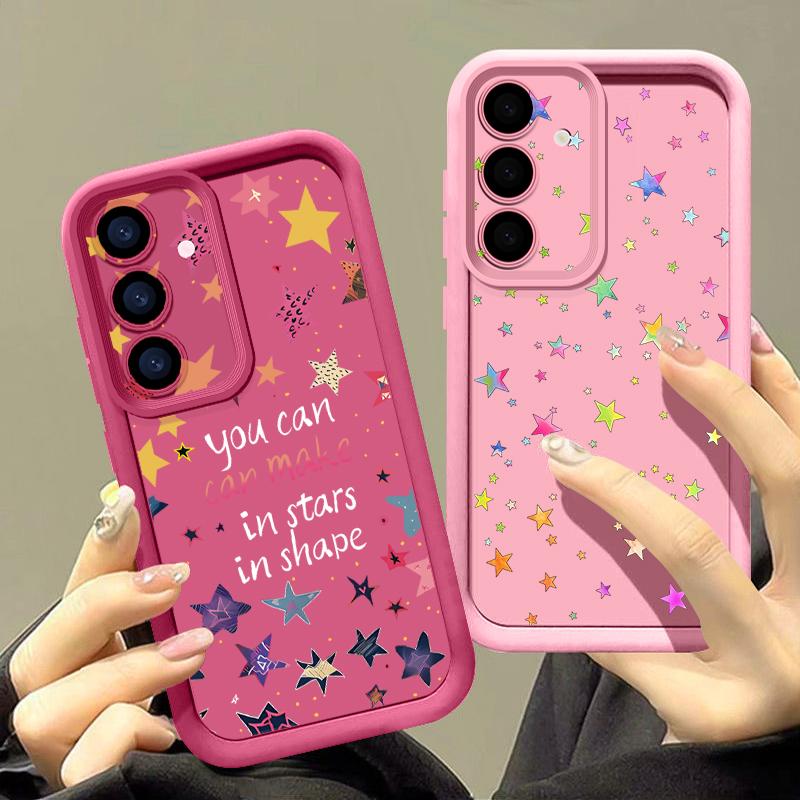 Colorful Stars Print Case For Samsung Galaxy A57 A37 A27 A17 5G A56 A36 A26 A16 A55 A54 S21 FE S22 S23 S24 Plus S25 S26 Ultra Shockproof Bumper Cover