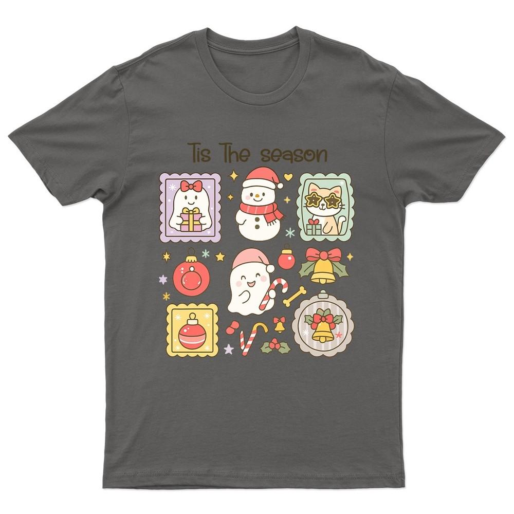Tis The Season Christmas TShirt Unisex Gift Retro Seasonal Funny Xmas Santa a