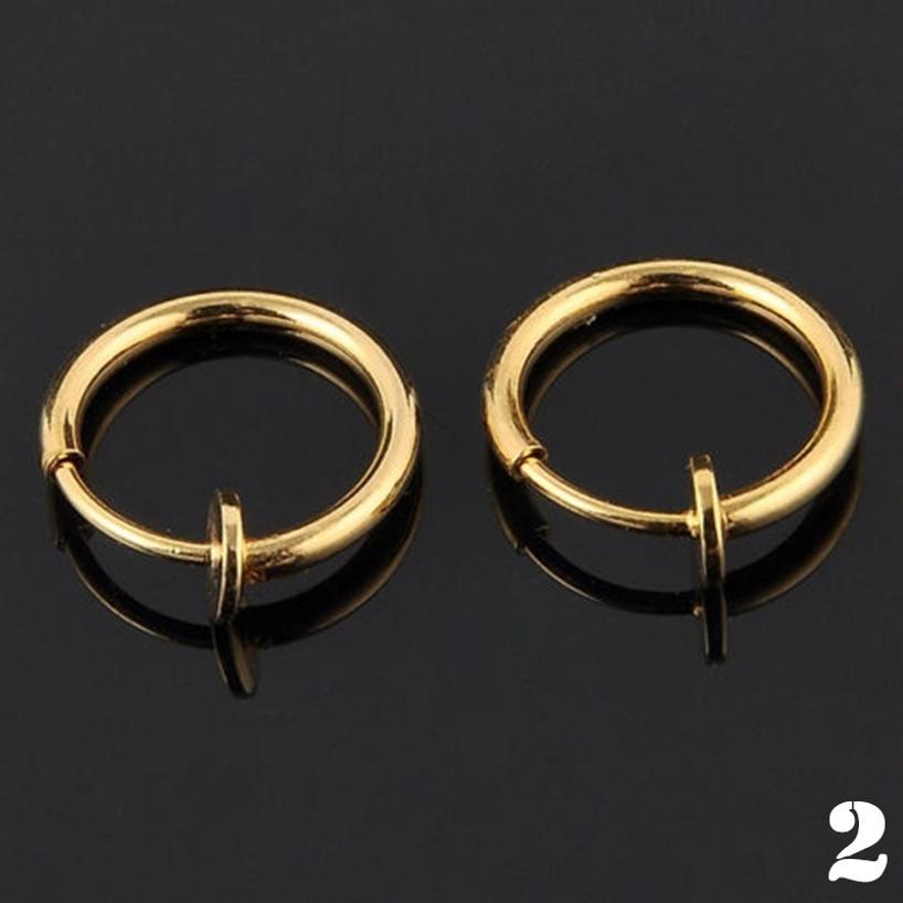 1 Pair Nose Lips Ring Spring Clip Hoop Earring Unisex Piercing Septum