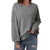 IHUASU Women's Fashion Casual O-Neck Long Sleeve Blouses & Shirts