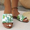 Fashion 2025 Summer New Print Women’s Open Toe Slippers Outdoor Casual Low Heel Sandals for Hot Sale Plus Size Daily Beach Slippers