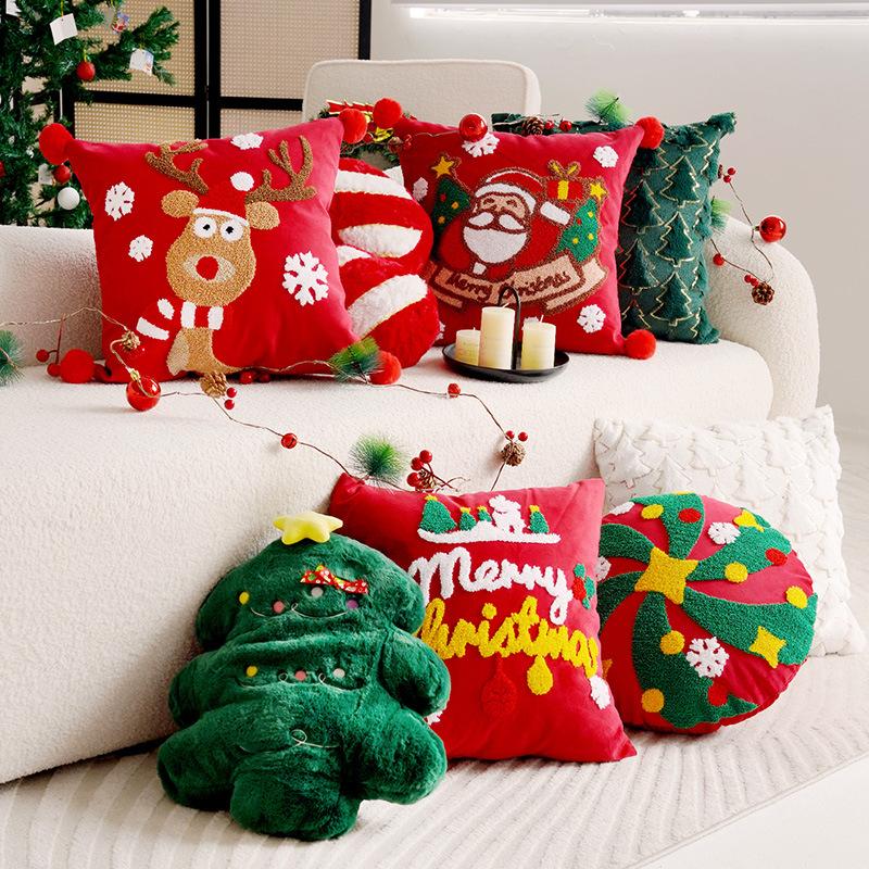 New Christmas Cushion Cover Living Room Bedroom Sofa Holiday Decoration Pillow Cover Soft and Comfortable Versatile and Durable