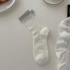 Ladies Spring and Summer Thin Color Hollow Out Boneless In The Tube Pile Pile Cotton Socks