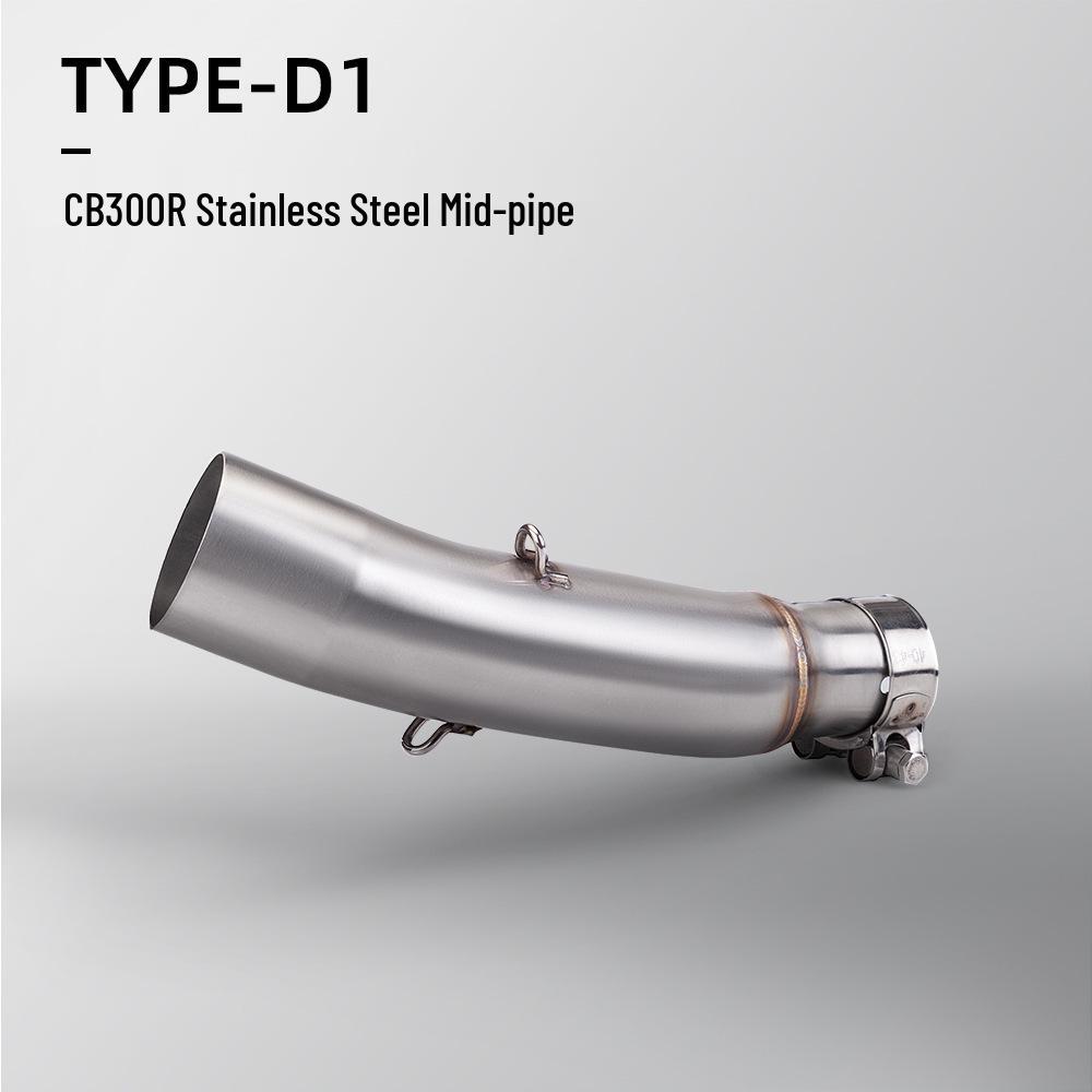 Stainless Steel Burnt Blue Exhaust Pipe Mod for CB300R - 51mm Mid-section, Non-destructive Install