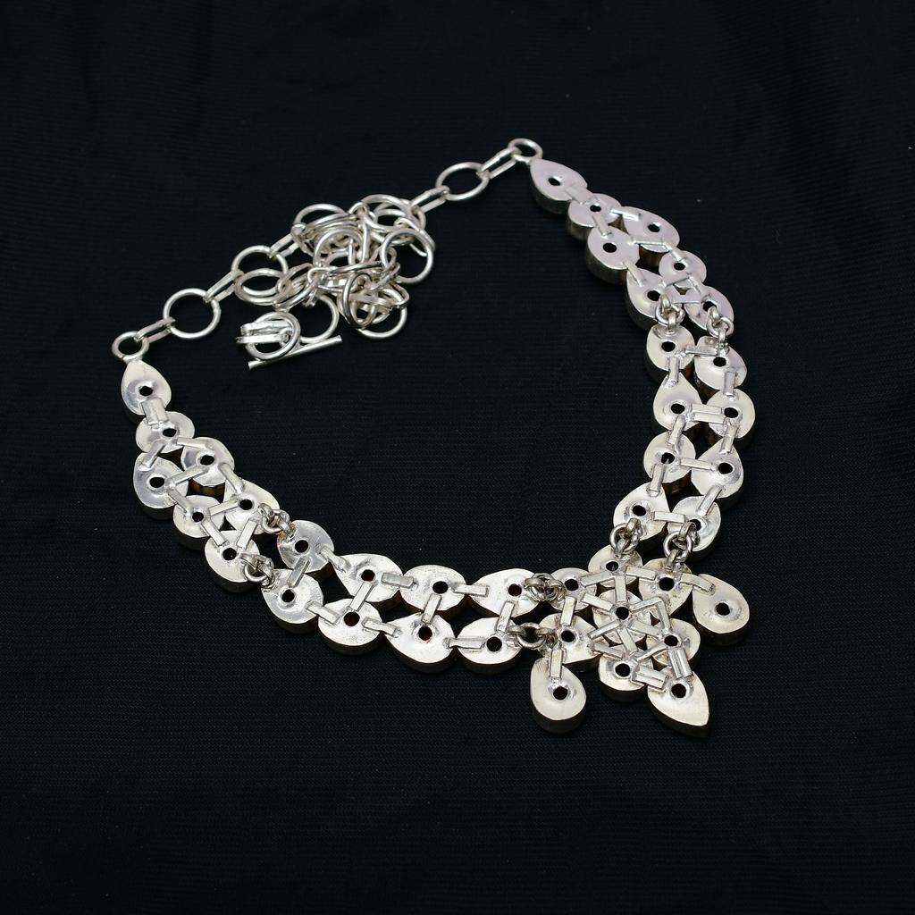 Granat Edelstein : 925er Sterlingsilber Handgefertigt Mehrere Formen Stein Halskette Schmuck