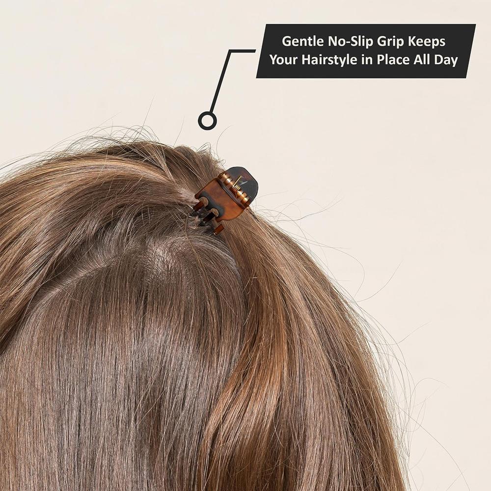 10Pcs Hair Claw Clips for Women 1.0 1.5cm Small Black Brown Transparent Plastic Mini Hairpin Barrettes Hair Styling Accessories