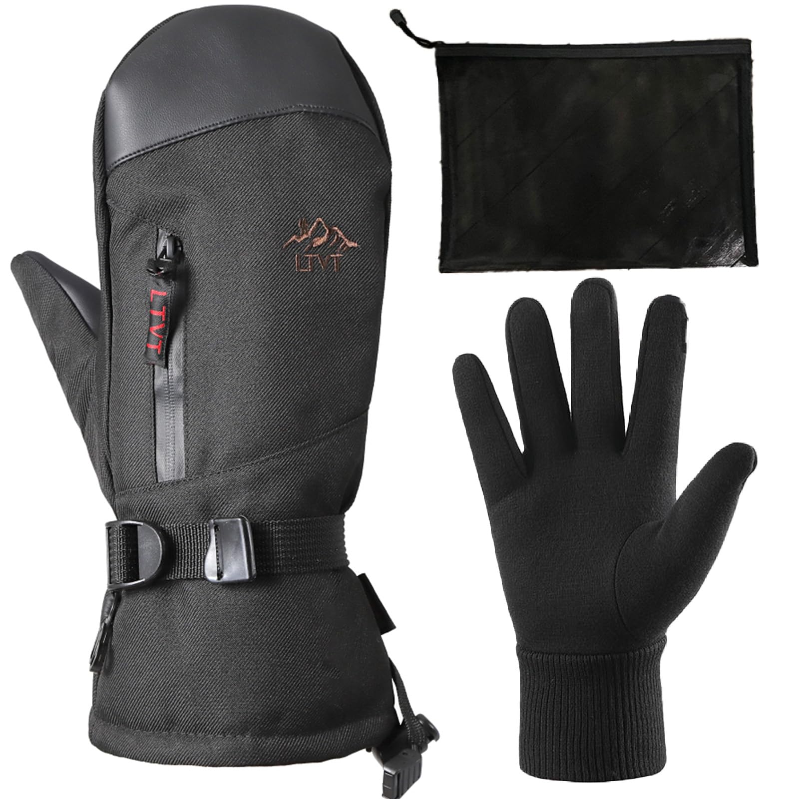 

Сноуборд для мужчин и зимы и включает съемные внутренние перчатки варежки в стиле nda, водонепроницаемые, для женщин, сноубординг, катание на лыжах, мотоциклы, пятипалые чёрный