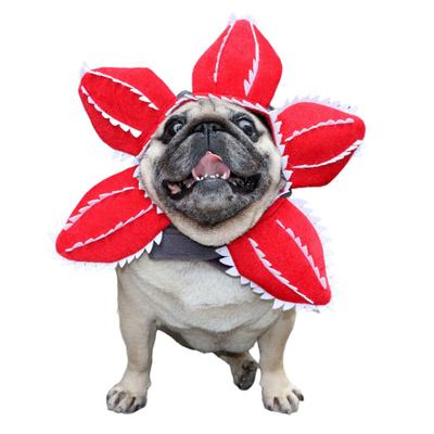 Yousheng Demogorgon Cappello per cani con motivo a fiori carnivori, costume per animali domestici, petali frastagliati, regolabile, divertente cappello per animali domestici, per cani di piccola taglia, gatti, cosplay, feste, accessori per foto