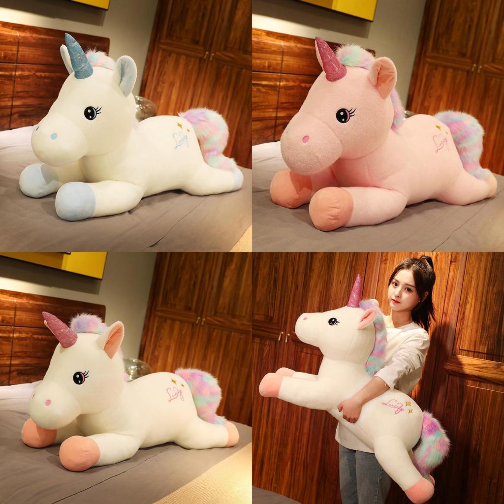 Unicorn Toy Plush Cartoon Stuffed Throw Pillow Doll Soft Cute Kids Gift Xmas