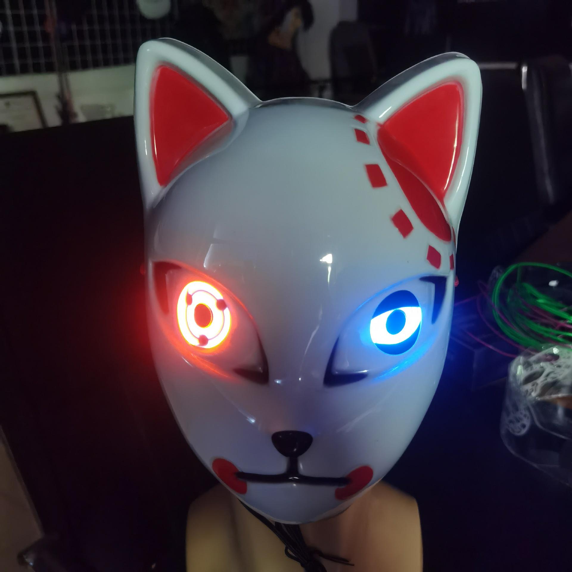 Luminous Demon Slayer Tanjiro Sabito EL Wire Mask красный