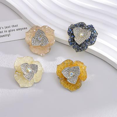 Strass Zirkon Blume Brosche Damen High-End Korsage Design Nischen Anstecknadel Damen Luxus Temperament Exquisite Passform