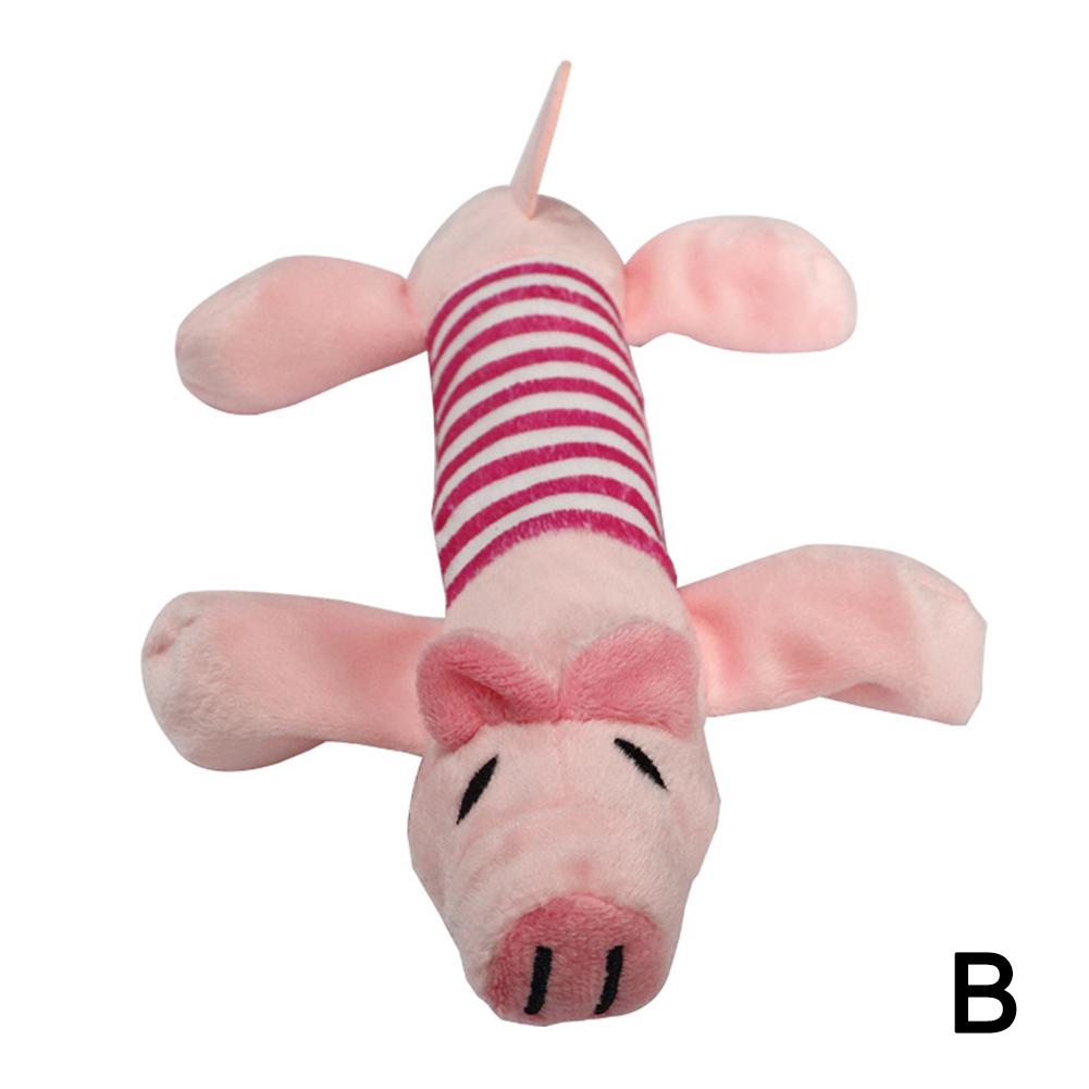 Cartoon Plush Pet Dog Toy Bite Resistant Decompression Duck Piglet Elephant Shapes with Cute Sounds Soft Squeaker Pet Chew Toy
