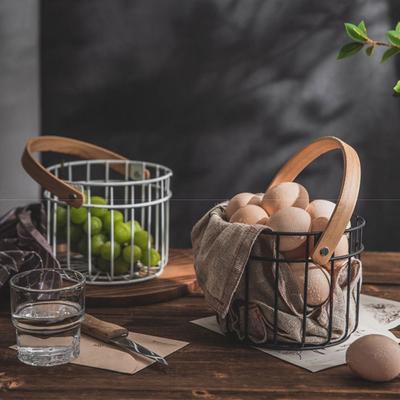 Panier de rangement en fil métallique antirouille, organiseur de fruits en fil métallique, support à œufs multifonctionnel pour la maison