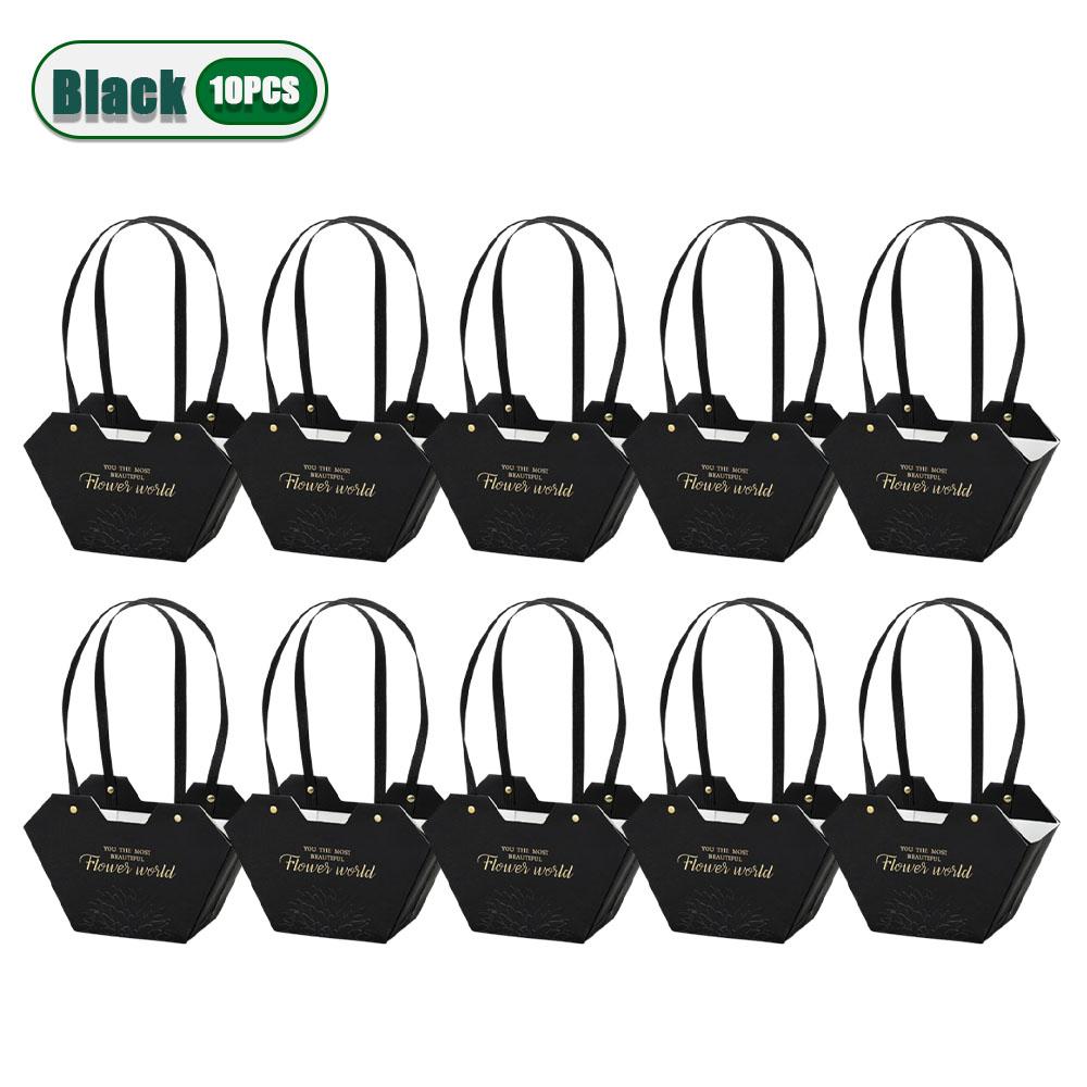 10-20PCS Valentine Flower Tote Bag Heart Design Waterproof Carrying Case Style Bouquet Ins Fashion Gift Packaging