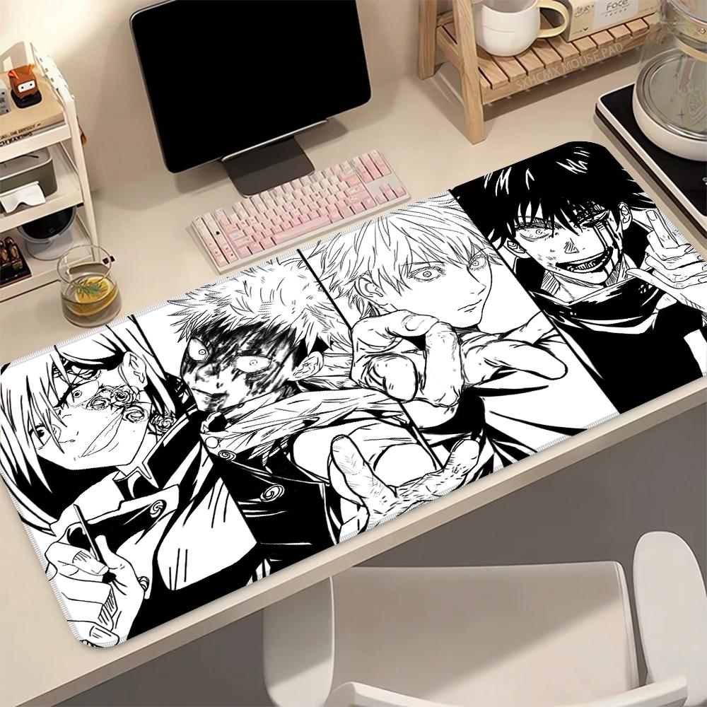 Tappetino Mouse con Bordo Cucito Cartone Animato JJujutsu KKaisen x Anime Tappetino Mouse Gaming Base in Gomma Antiscivolo Tappetino da Scrivania per Gamer