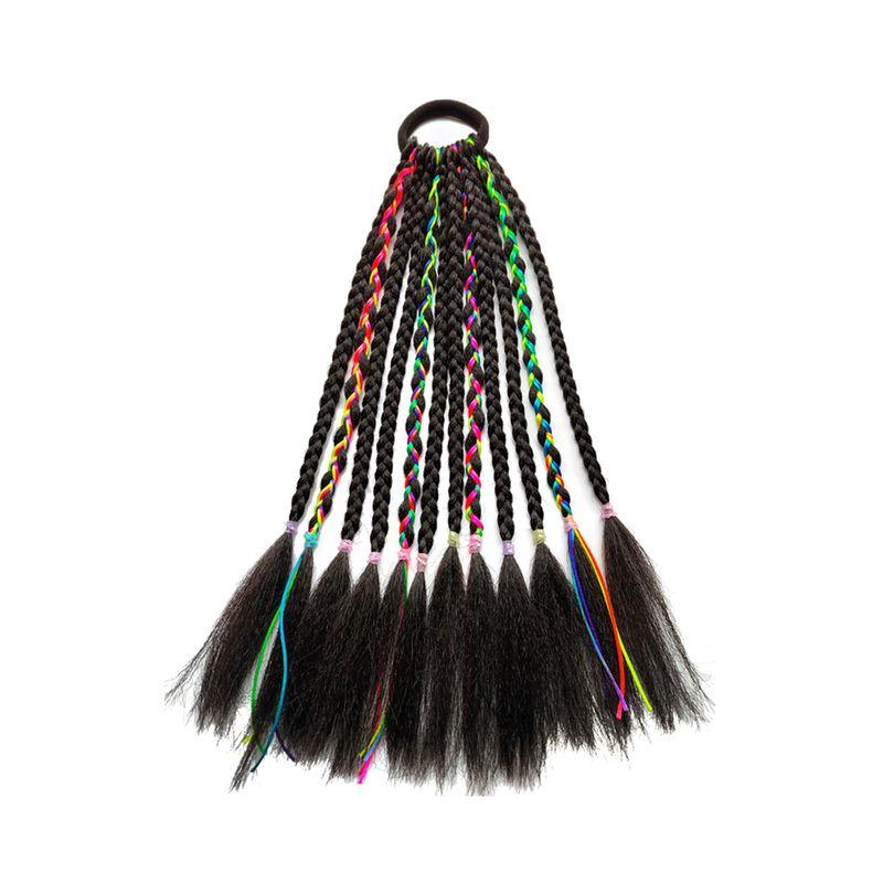 Dopamine Color Kids Dirty Braid Stage Performance Gradient Color Wig Small Braid High-Temperature Fiber Fiber Hair Tibetan Braid