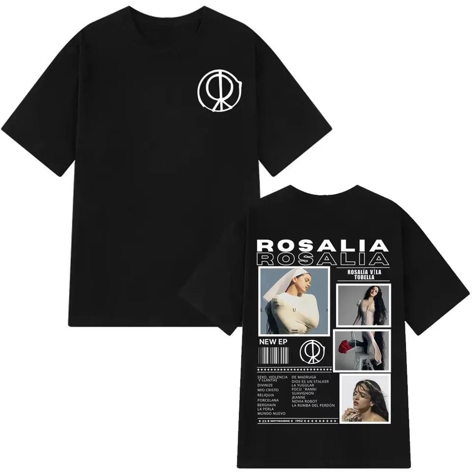 Rosalía LUX Album Tour 2026 Stampa T-Shirt Unisex Girocollo Unisex 100% Cotone Manica Corta Y2k Oversize Tee Regali per Fan Merchandising Concerto