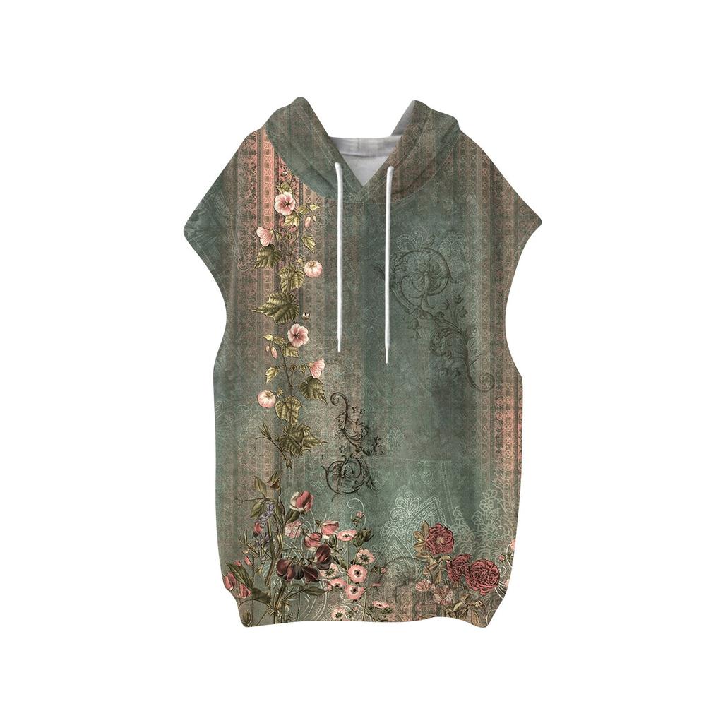 Women's Summer Hooded Sleeveless Tee Shirts  Hoodie Tunic Tops  Casual Loose Tunic Sweatshirts