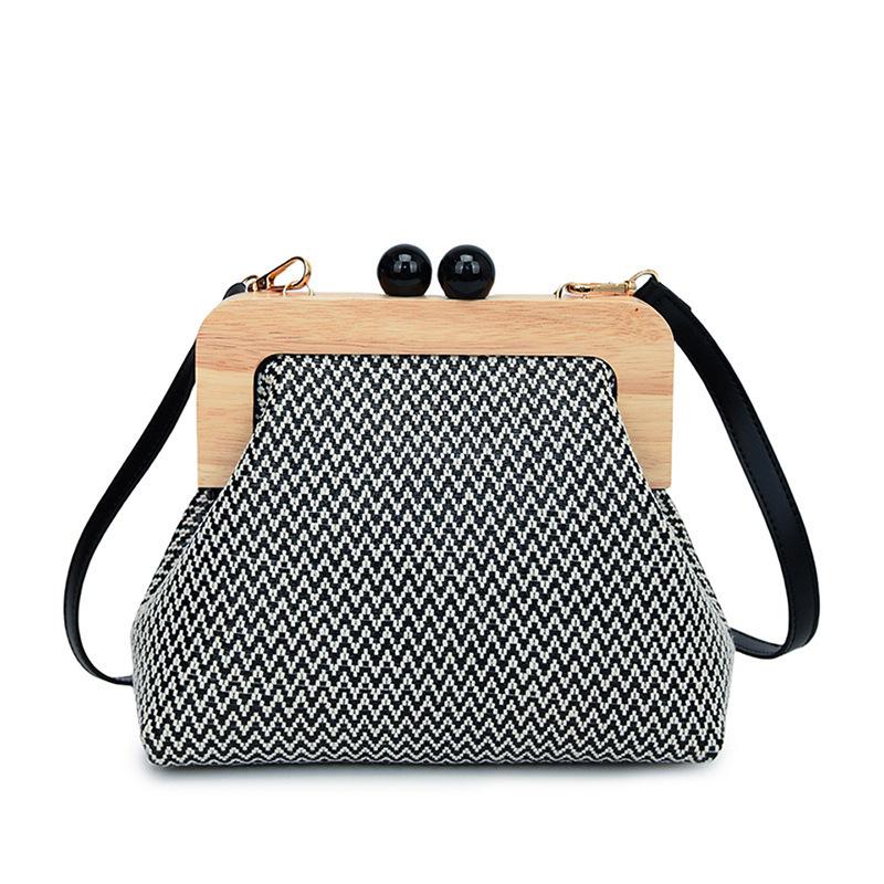 

Straw Mini Square Shoulder Crossbody Bag Women Beach Vacati Versatile Chic Unique Summer Handbag чёрный