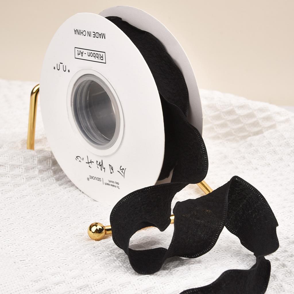 10 Jardów Wstążki z przędzy ogona rybiego Falowany brzeg Plisowana wstążka szyfonowa Materiał do pakowania prezentów Dekoracja DIY kwiatów na ślub, urodziny