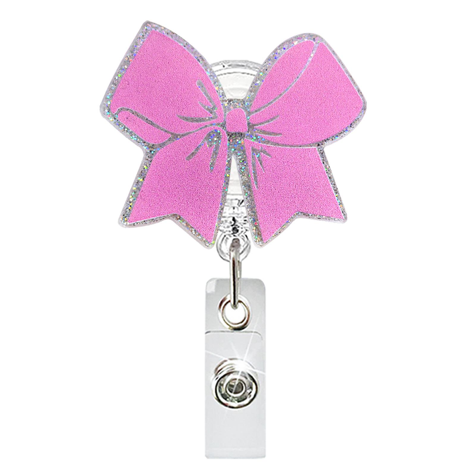 

Держатель для значков из акрила с бантом и поворотным зажимом-крокодилом, выдвижная катушка для значков для медсестер, врачей, студентов, учителей 2