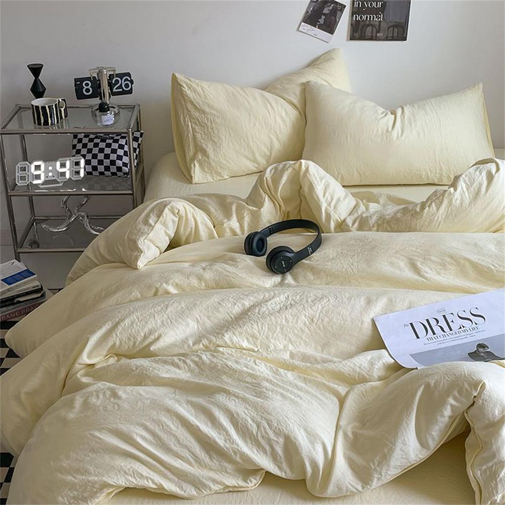 Thick Pure Brushed Bed Sheets, Duvet Cover Set, Four Piece Bedding Set Bed Sheet, Fully Enclosed for Home Gift