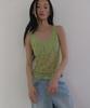 Lonkeu Sheer Lace Sleeveless Cami Top (Lime)